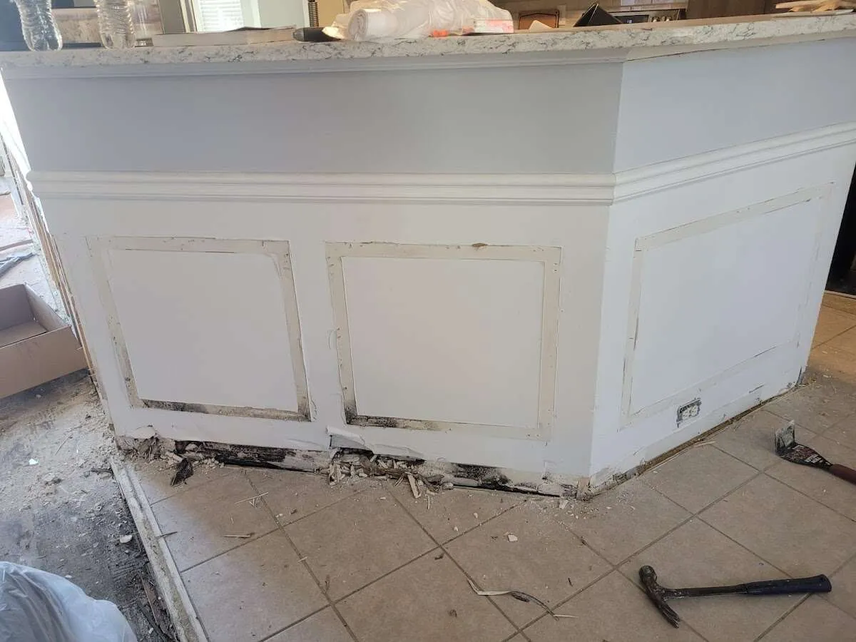 Water damage and mold on kitchen during Storm Damage Restoration in Cleveland